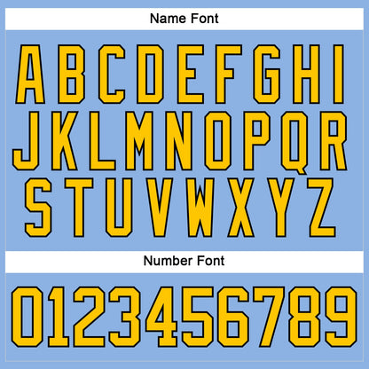 Custom Light Blue Yellow-Black Hockey Lace Neck Jersey - Sky-Custom