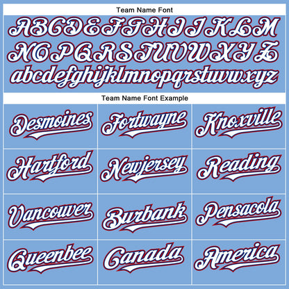 Custom Light Blue White Royal-Red Authentic Baseball Jersey - Sky-Custom