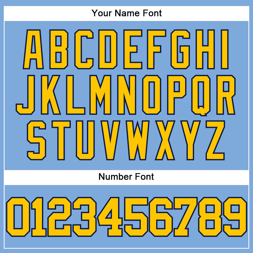 Custom Light Blue Yellow-Navy Authentic Baseball Jersey - Sky-Custom