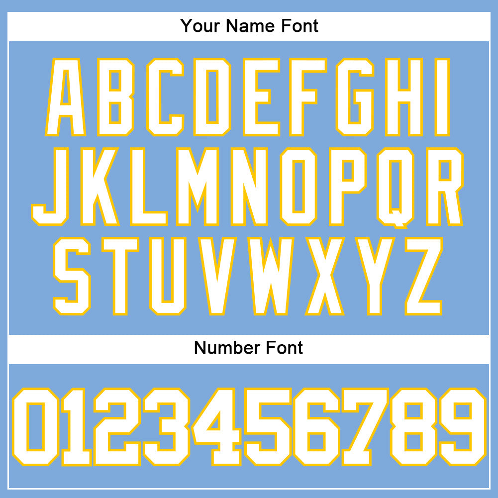 Custom Light Blue White-Yellow Authentic Baseball Jersey - Sky-Custom