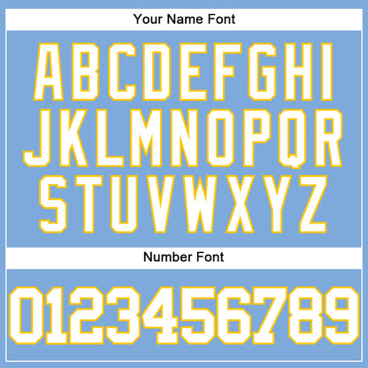 Custom Light Blue White-Yellow Authentic Baseball Jersey - Sky-Custom