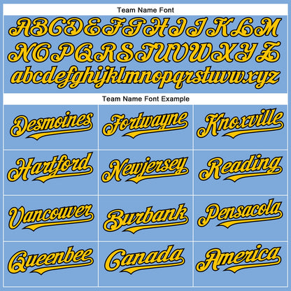 Custom Light Blue Yellow-Black Authentic Baseball Jersey - Sky-Custom