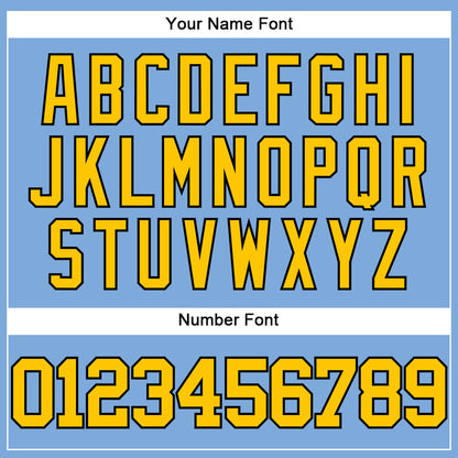 Custom Light Blue Yellow-Black Authentic Baseball Jersey - Sky-Custom