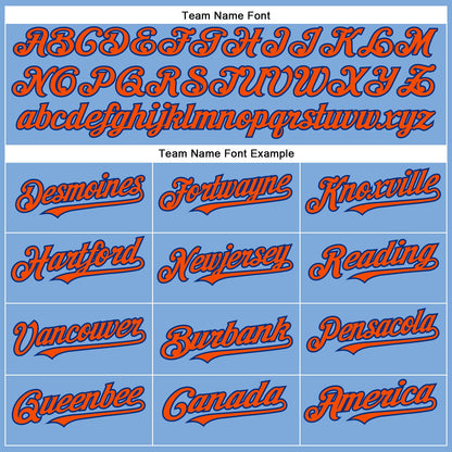 Custom Light Blue Orange-Royal Authentic Baseball Jersey - Sky-Custom