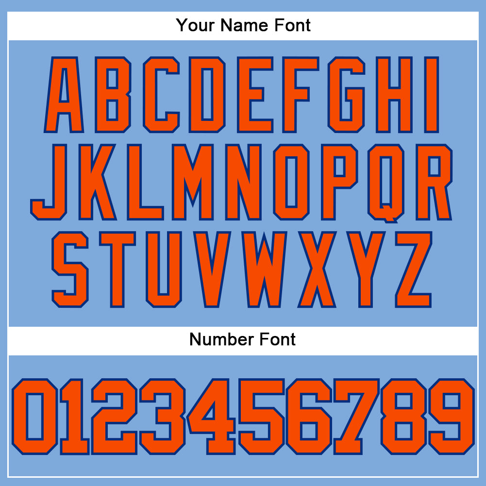 Custom Light Blue Orange-Royal Authentic Baseball Jersey - Sky-Custom
