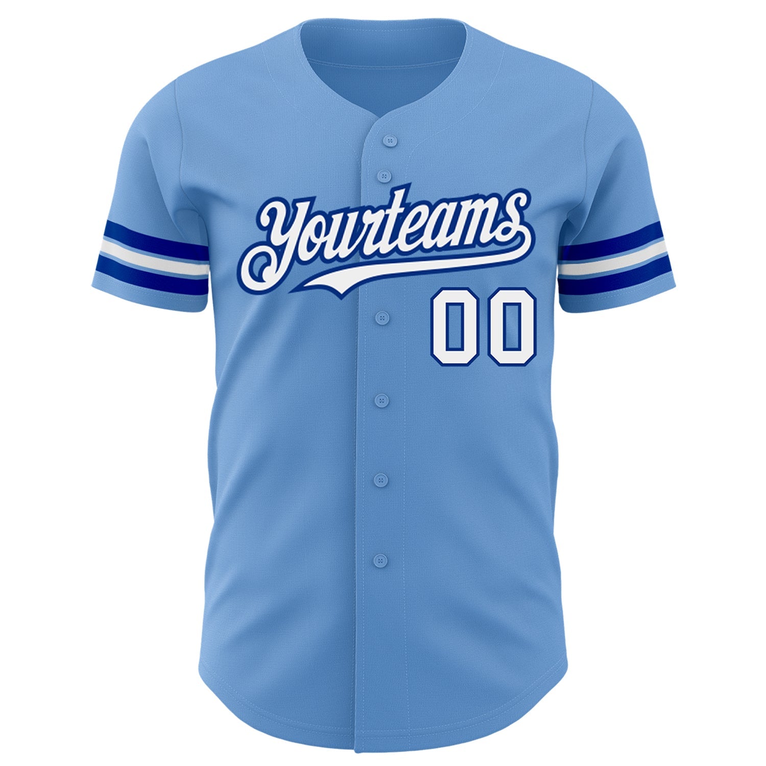Custom Light Blue White-Royal Authentic Baseball Jersey - Sky-Custom