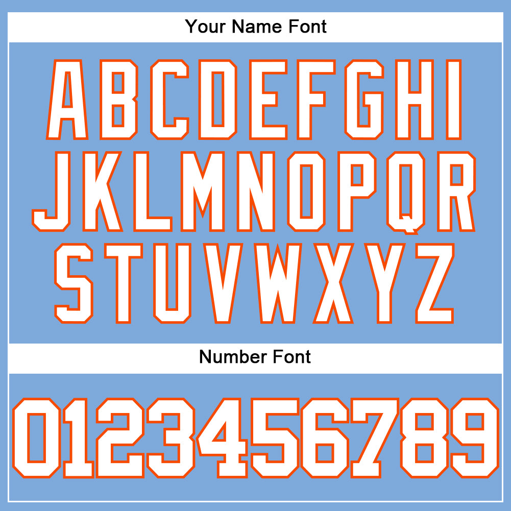 Custom Light Blue White-Orange Authentic Baseball Jersey - Sky-Custom