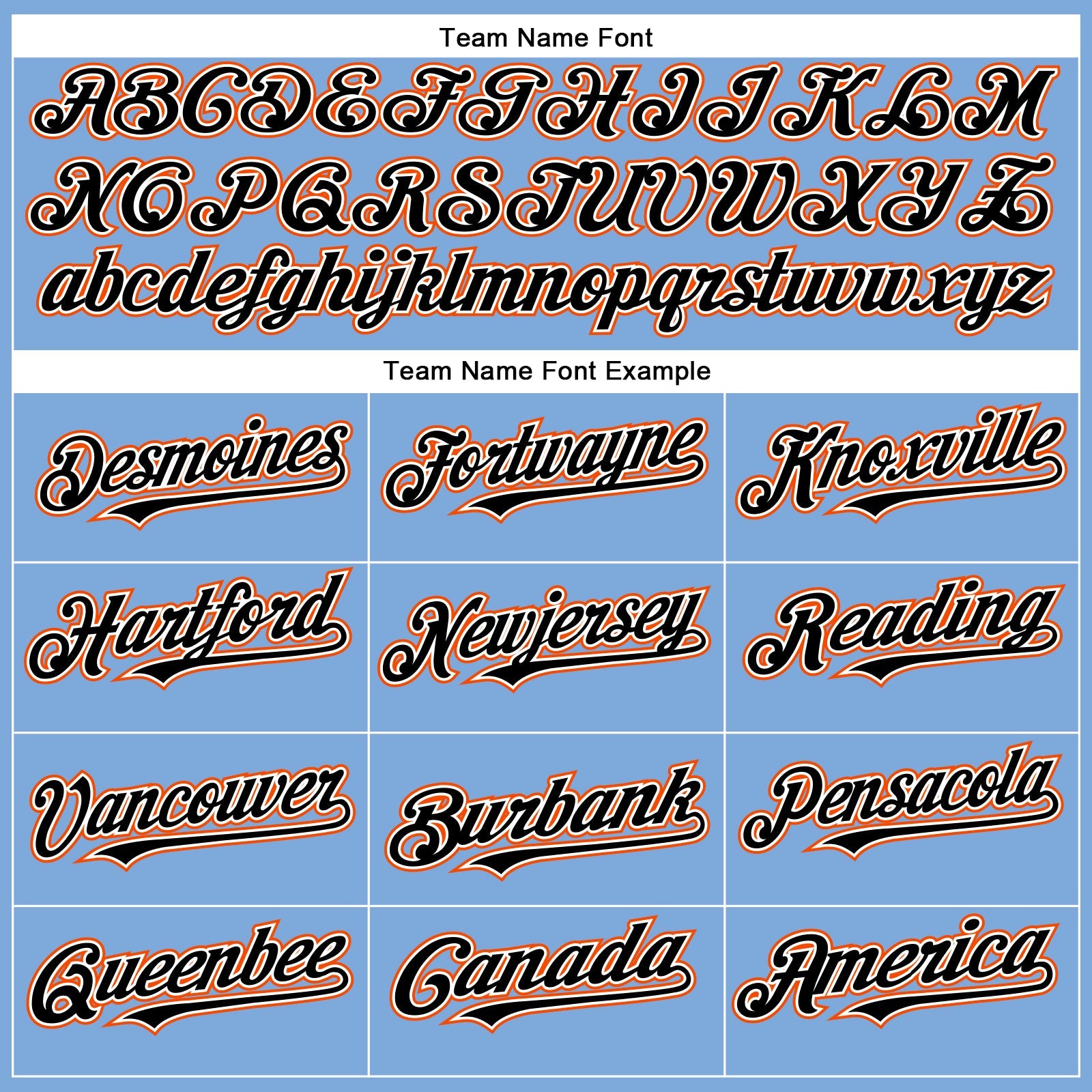 Custom Light Blue Black-Orange Authentic Baseball Jersey - Sky-Custom