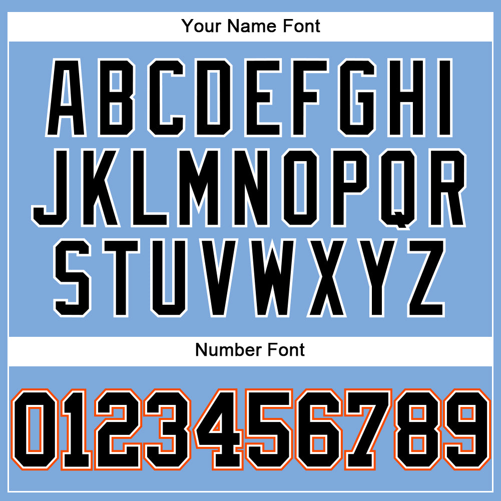 Custom Light Blue Black-Orange Authentic Baseball Jersey - Sky-Custom