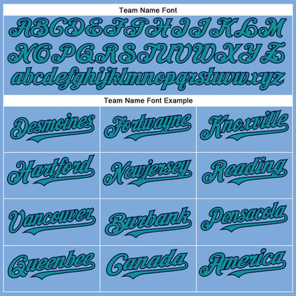 Custom Light Blue Teal-Navy Authentic Baseball Jersey - Sky-Custom