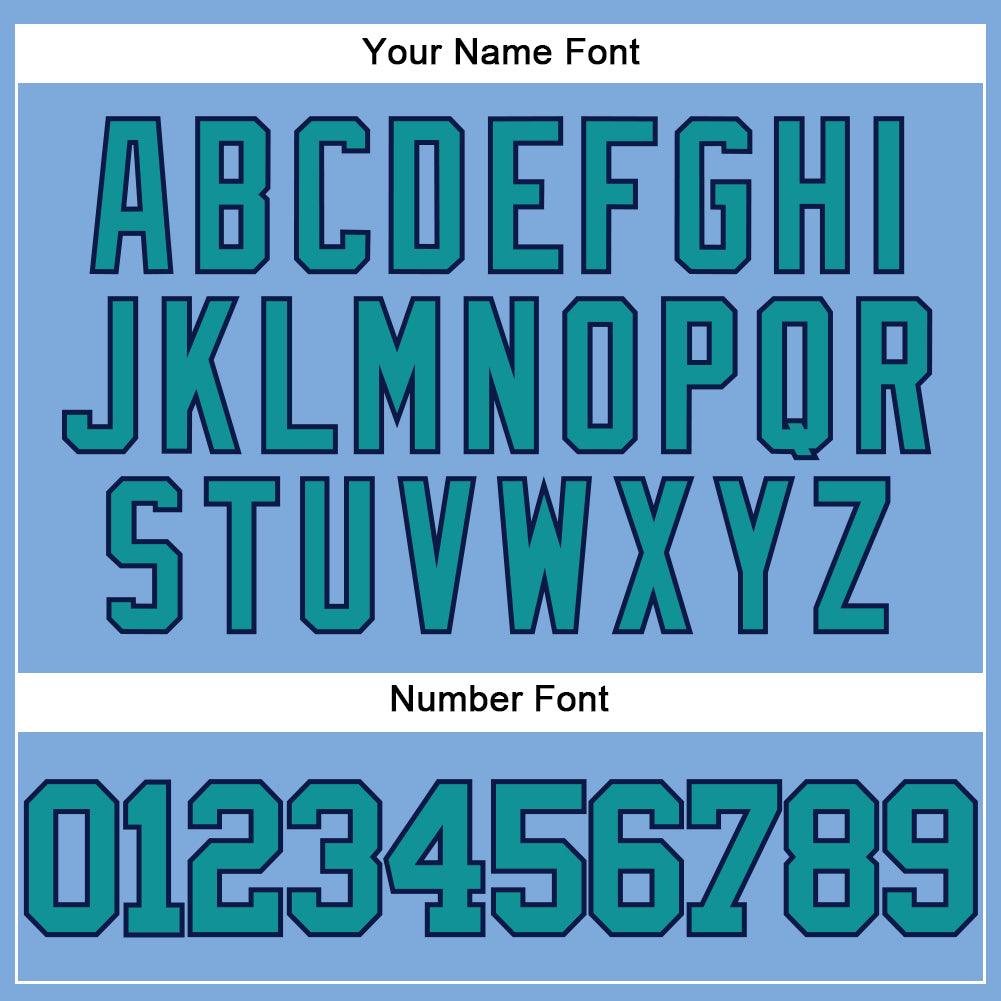 Custom Light Blue Teal-Navy Authentic Baseball Jersey - Sky-Custom