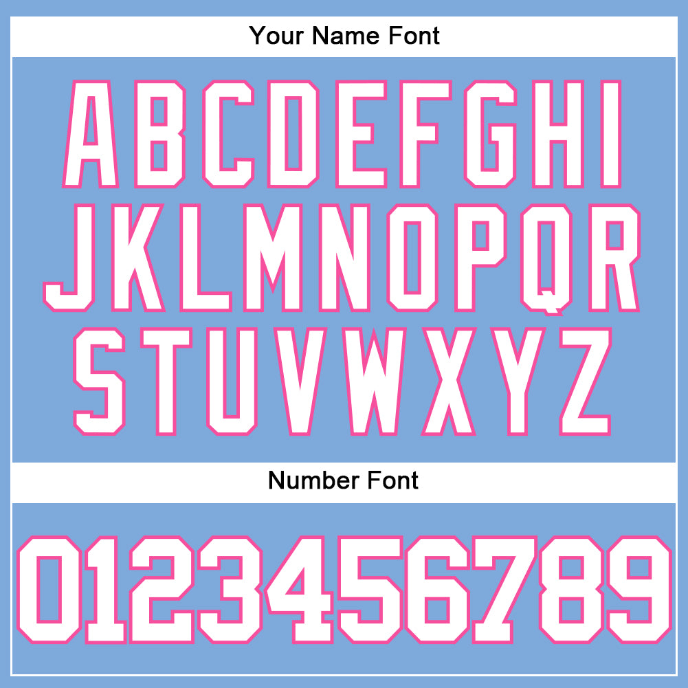 Custom Light Blue White-Pink Authentic Baseball Jersey - Sky-Custom