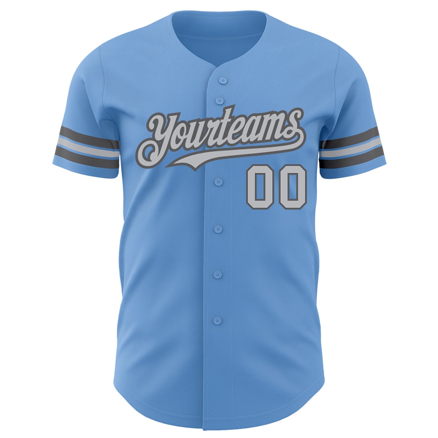 Custom Light Blue Gray-Steel Gray Authentic Baseball Jersey - Sky-Custom