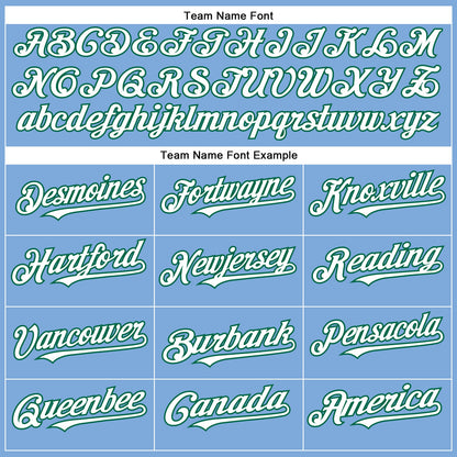 Custom Light Blue White-Kelly Green Authentic Baseball Jersey - Sky-Custom