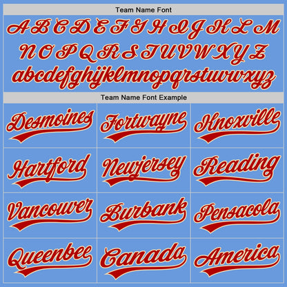 Custom Light Blue Red-Cream Authentic Throwback Baseball Jersey - Sky-Custom