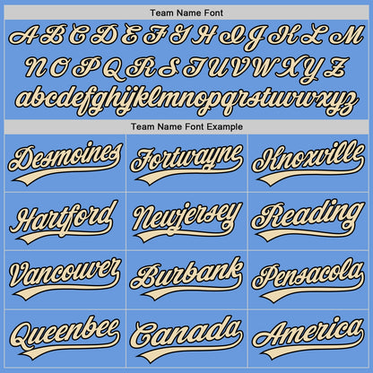 Custom Light Blue Black-Cream Authentic Throwback Baseball Jersey - Sky-Custom