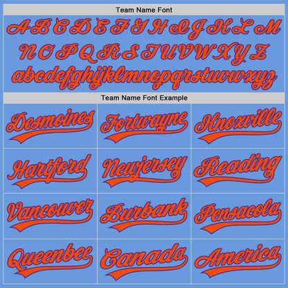 Custom Light Blue Orange-Purple Authentic Throwback Baseball Jersey - Sky-Custom