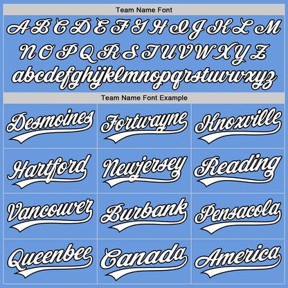 Custom Light Blue White-Black Authentic Throwback Baseball Jersey - Sky-Custom