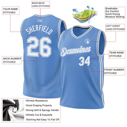Custom Light Blue White-Light Blue Authentic Throwback Basketball Jersey - Sky-Custom