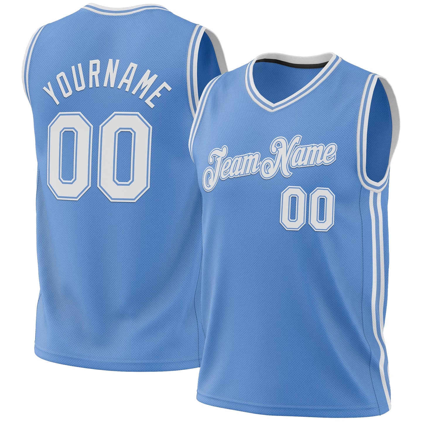 Custom Light Blue White-Light Blue Authentic Throwback Basketball Jersey - Sky-Custom