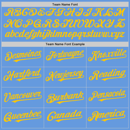 Custom Light Blue Yellow Mesh Authentic Throwback Baseball Jersey - Sky-Custom
