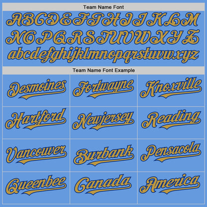 Custom Light Blue Old Gold-Royal Mesh Authentic Throwback Baseball Jersey - Sky-Custom