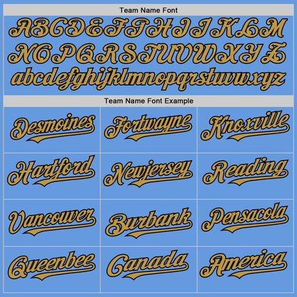 Custom Light Blue Black-Old Gold Mesh Authentic Throwback Baseball Jersey - Sky-Custom
