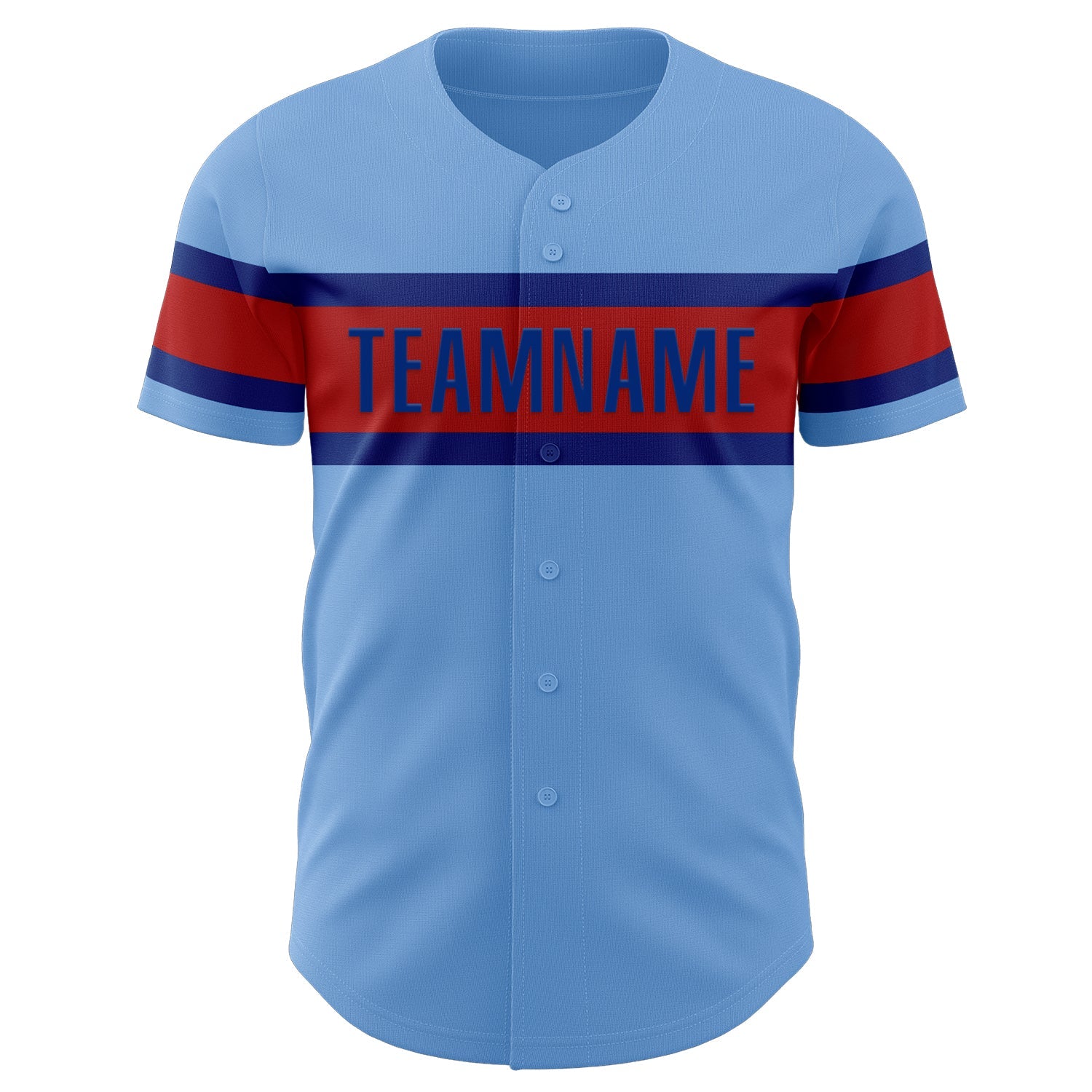 Custom Light Blue Red-Royal Authentic Baseball Jersey - Sky-Custom