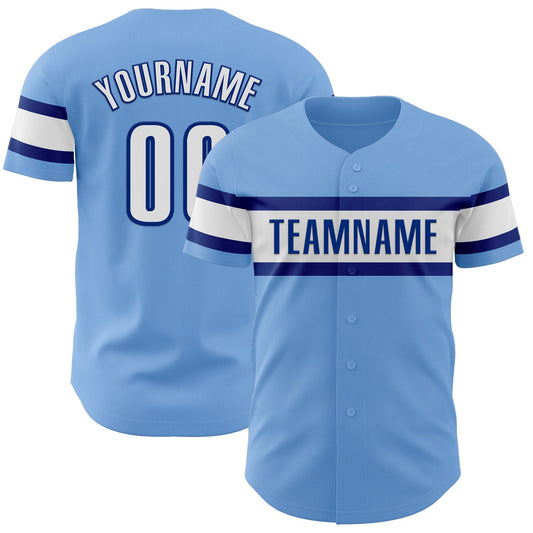 Custom Light Blue White-Royal Authentic Baseball Jersey - Sky-Custom