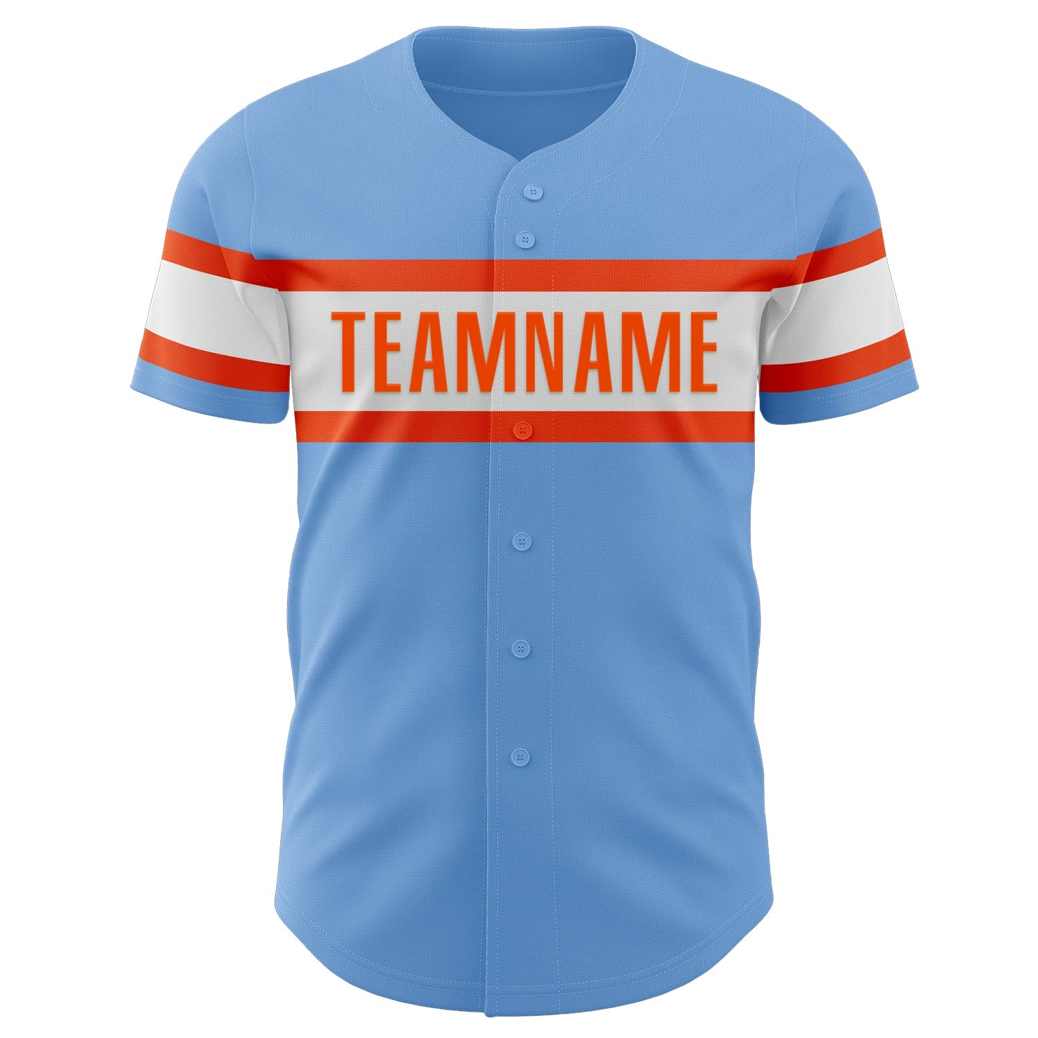 Custom Light Blue Orange-White Authentic Baseball Jersey - Sky-Custom