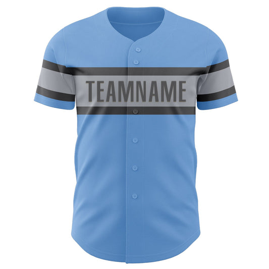 Custom Light Blue Gray-Steel Gray Authentic Baseball Jersey - Sky-Custom