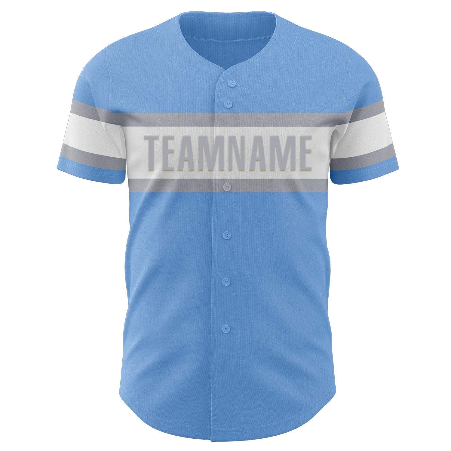 Custom Light Blue White-Gray Authentic Baseball Jersey - Sky-Custom
