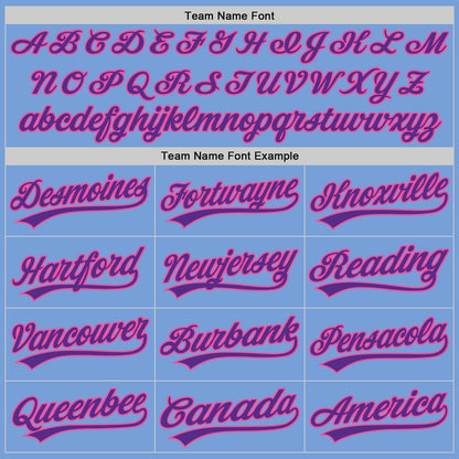 Custom Light Blue Pink-Purple Authentic Baseball Jersey - Sky-Custom