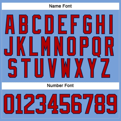 Custom Light Blue Red-Navy Hockey Lace Neck Jersey - Sky-Custom