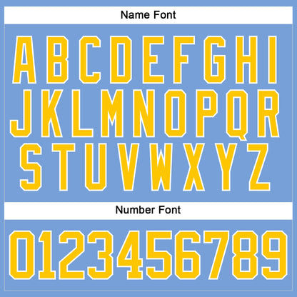 Custom Light Blue Yellow-White Hockey Lace Neck Jersey - Sky-Custom