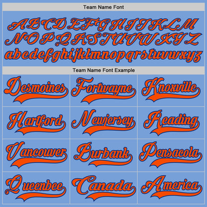 Custom Light Blue Orange-Royal Hockey Lace Neck Jersey - Sky-Custom