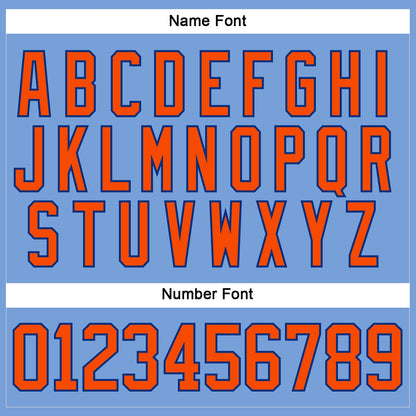 Custom Light Blue Orange-Royal Hockey Lace Neck Jersey - Sky-Custom