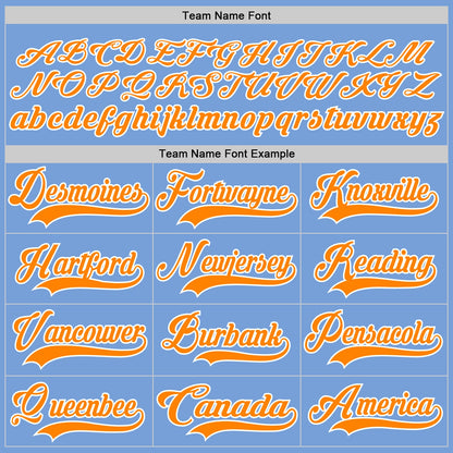 Custom Light Blue Bay Orange-White Hockey Lace Neck Jersey - Sky-Custom