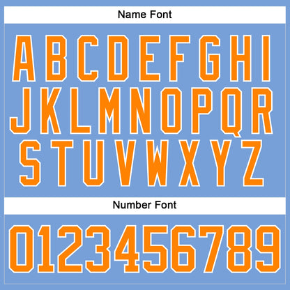 Custom Light Blue Bay Orange-White Hockey Lace Neck Jersey - Sky-Custom