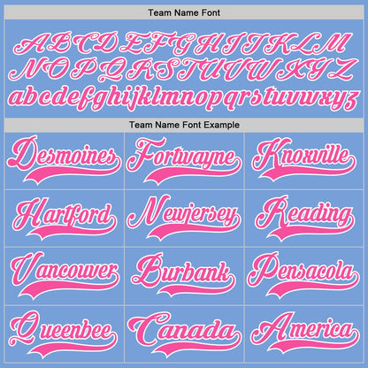 Custom Light Blue Pink-White Hockey Lace Neck Jersey - Sky-Custom