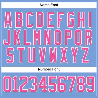 Custom Light Blue Pink-White Hockey Lace Neck Jersey - Sky-Custom