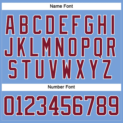 Custom Light Blue Crimson-White Hockey Lace Neck Jersey - Sky-Custom