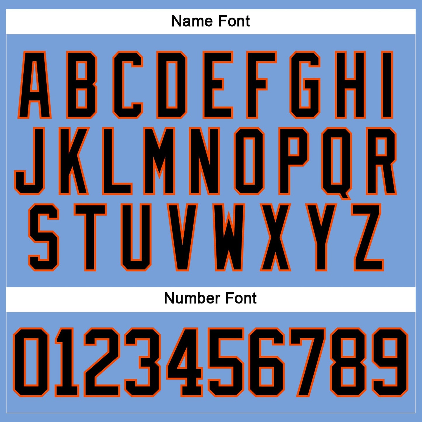 Custom Light Blue Black-Orange Hockey Lace Neck Jersey - Sky-Custom