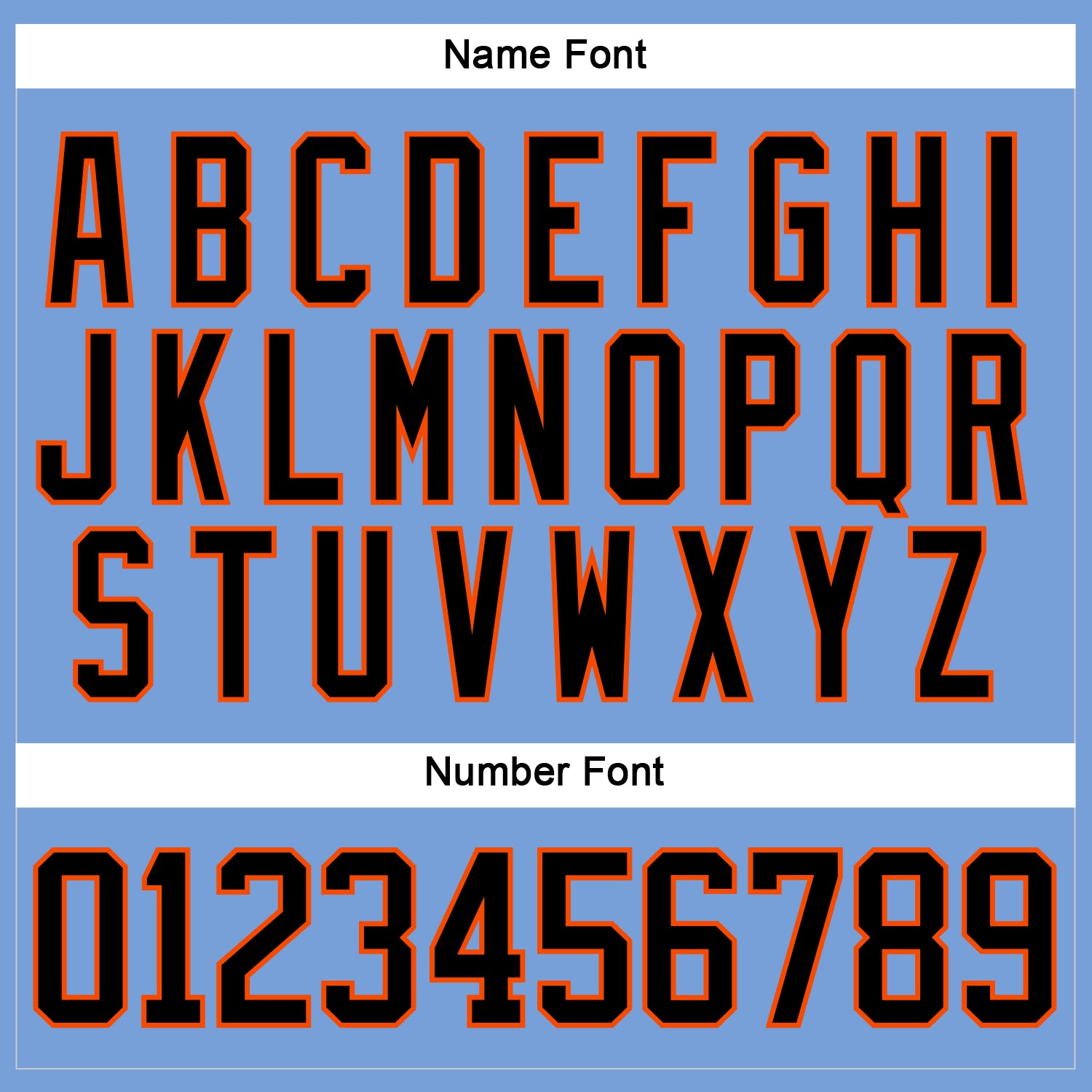 Custom Light Blue Black-Orange Hockey Lace Neck Jersey - Sky-Custom