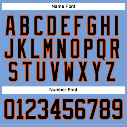Custom Light Blue Black-Orange Hockey Lace Neck Jersey - Sky-Custom