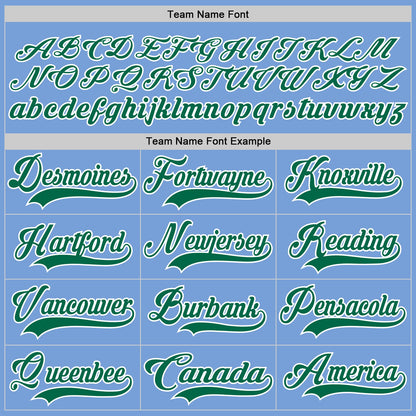 Custom Light Blue Kelly Green-White Hockey Lace Neck Jersey - Sky-Custom