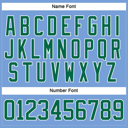 Custom Light Blue Kelly Green-White Hockey Lace Neck Jersey - Sky-Custom