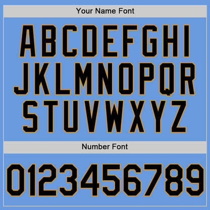 Custom Light Blue Black-Old Gold Authentic Throwback Baseball Jersey - Sky-Custom