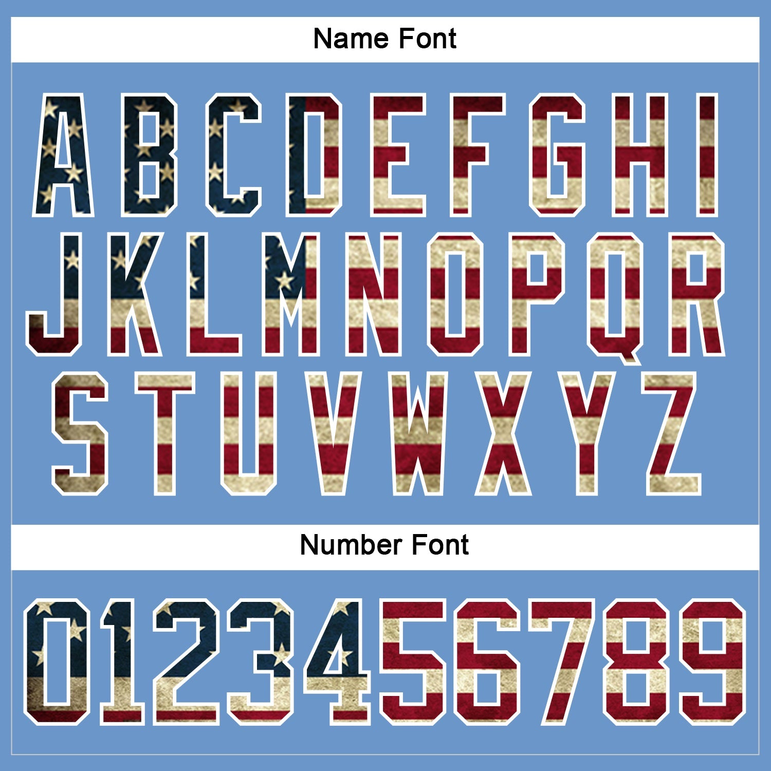 Custom Light Blue Vintage USA Flag-White Hockey Jersey - Sky-Custom