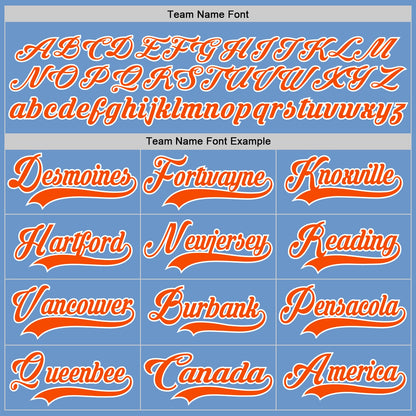 Custom Light Blue Orange-White Hockey Jersey - Sky-Custom